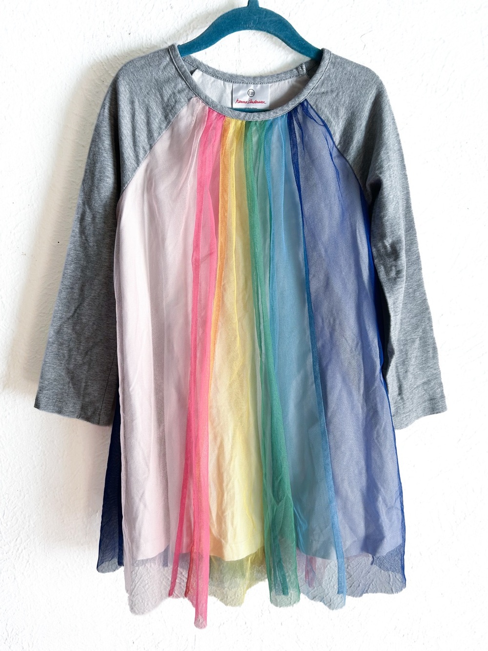 Hanna Andersson Rainbow Tulle Dress Girls Size 110 / 5 Princess Party Dress